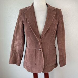 Vintage Changing Scene Brown Corduroy Jacket Size 10 EUC